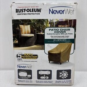 Rust-oleum Never Wet Patio Chair Cover 36x36x36 Keeps‎ Dry, Secure & Clean NEW